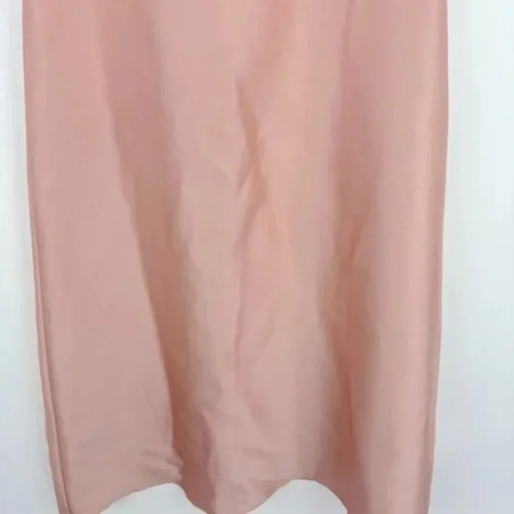 NWT Alfred Sung Draped One-Shoulder Satin Maxi Dress in Toasted Sugar Size 8 NEW - Picture 5 of 15